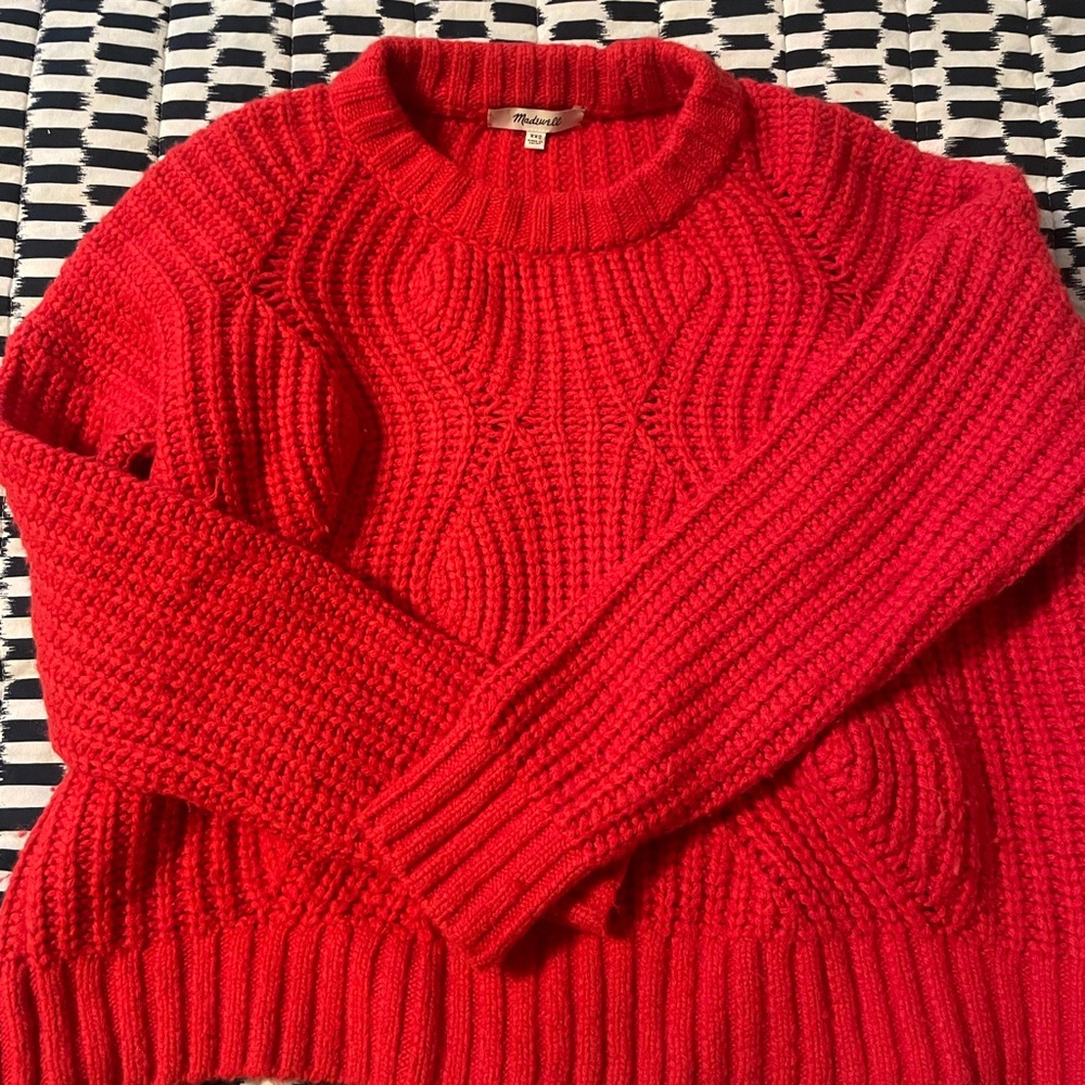 Madewell Vibrant Red Crew Neck Sweater